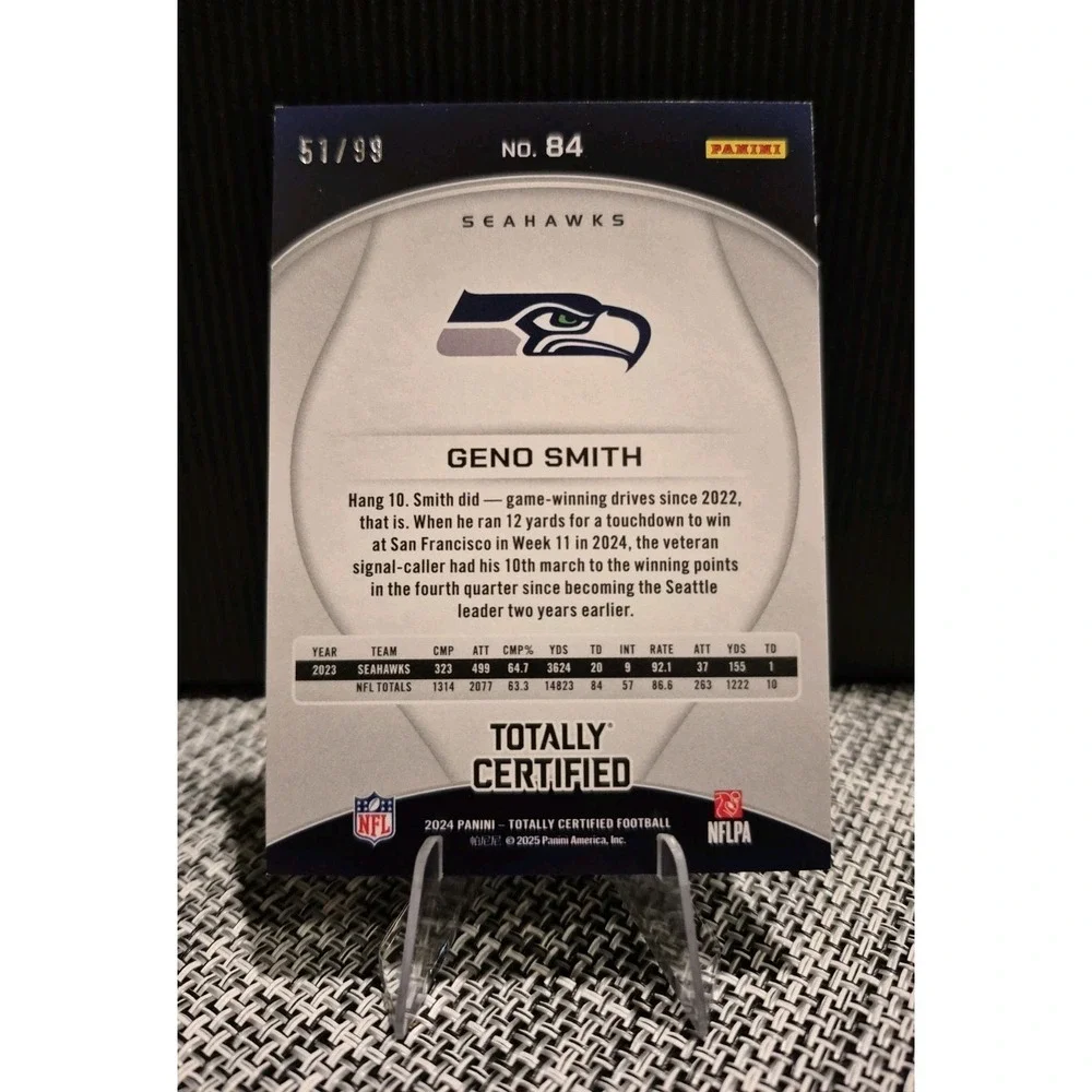 2024 Panini Totally Certified Geno Smith #84 Mirror Platinum Orange /99 Jets